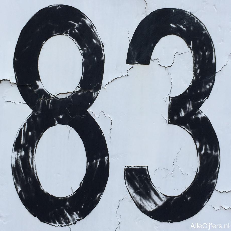 Afbeelding van het getal drieentachtig (83)