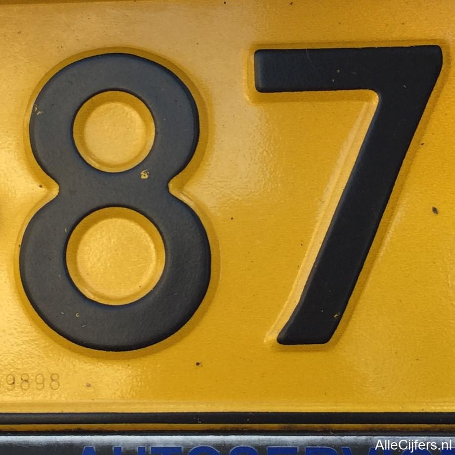 Afbeelding van het getal zevenentachtig (87)