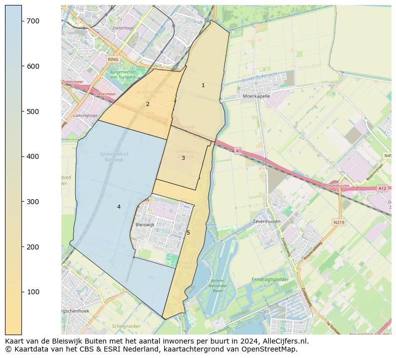 Kaart van de Bleiswijk Buiten met het aantal inwoners per buurt in 2024. Op deze pagina vind je veel informatie over inwoners (zoals de verdeling naar leeftijdsgroepen, gezinssamenstelling, geslacht, autochtoon of Nederlands met een immigratie achtergrond,...), woningen (aantallen, types, prijs ontwikkeling, gebruik, type eigendom,...) en méér (autobezit, energieverbruik,...)  op basis van open data van het centraal bureau voor de statistiek en diverse andere bronnen!