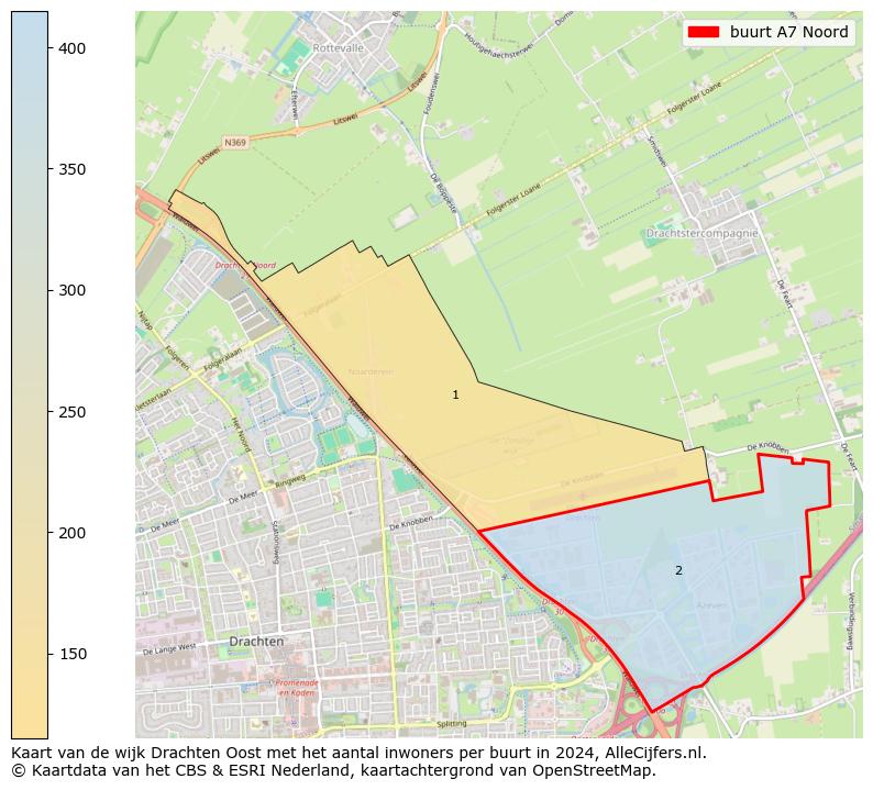 Kaart van de wijk Drachten Oost met het aantal inwoners per buurt in 2024. Op deze pagina vind je veel informatie over inwoners (zoals de verdeling naar leeftijdsgroepen, gezinssamenstelling, geslacht, autochtoon of Nederlands met een immigratie achtergrond,...), woningen (aantallen, types, prijs ontwikkeling, gebruik, type eigendom,...) en méér (autobezit, energieverbruik,...)  op basis van open data van het centraal bureau voor de statistiek en diverse andere bronnen!