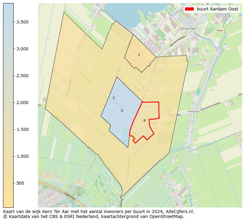 Kaart van de wijk Kern Ter Aar met het aantal inwoners per buurt in 2024. Op deze pagina vind je veel informatie over inwoners (zoals de verdeling naar leeftijdsgroepen, gezinssamenstelling, geslacht, autochtoon of Nederlands met een immigratie achtergrond,...), woningen (aantallen, types, prijs ontwikkeling, gebruik, type eigendom,...) en méér (autobezit, energieverbruik,...)  op basis van open data van het Centraal Bureau voor de Statistiek en diverse andere bronnen!