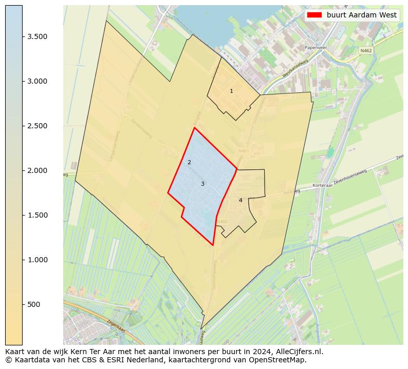 Kaart van de wijk Kern Ter Aar met het aantal inwoners per buurt in 2024. Op deze pagina vind je veel informatie over inwoners (zoals de verdeling naar leeftijdsgroepen, gezinssamenstelling, geslacht, autochtoon of Nederlands met een immigratie achtergrond,...), woningen (aantallen, types, prijs ontwikkeling, gebruik, type eigendom,...) en méér (autobezit, energieverbruik,...)  op basis van open data van het Centraal Bureau voor de Statistiek en diverse andere bronnen!