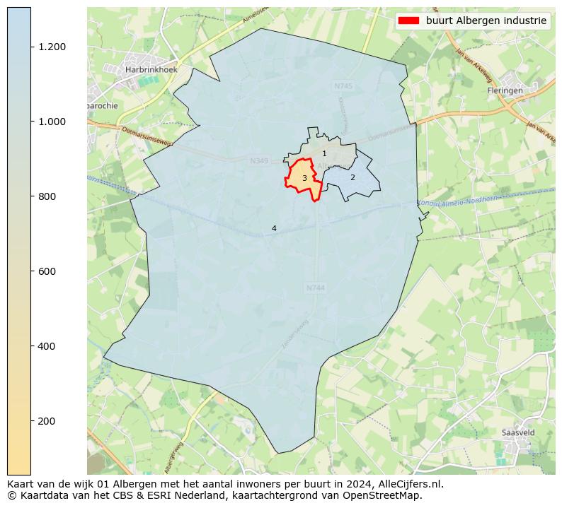 Kaart van de wijk 01 Albergen met het aantal inwoners per buurt in 2024. Op deze pagina vind je veel informatie over inwoners (zoals de verdeling naar leeftijdsgroepen, gezinssamenstelling, geslacht, autochtoon of Nederlands met een immigratie achtergrond,...), woningen (aantallen, types, prijs ontwikkeling, gebruik, type eigendom,...) en méér (autobezit, energieverbruik,...)  op basis van open data van het Centraal Bureau voor de Statistiek en diverse andere bronnen!