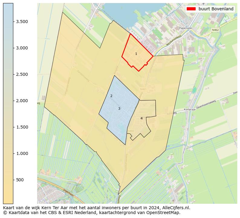 Kaart van de wijk Kern Ter Aar met het aantal inwoners per buurt in 2024. Op deze pagina vind je veel informatie over inwoners (zoals de verdeling naar leeftijdsgroepen, gezinssamenstelling, geslacht, autochtoon of Nederlands met een immigratie achtergrond,...), woningen (aantallen, types, prijs ontwikkeling, gebruik, type eigendom,...) en méér (autobezit, energieverbruik,...)  op basis van open data van het Centraal Bureau voor de Statistiek en diverse andere bronnen!