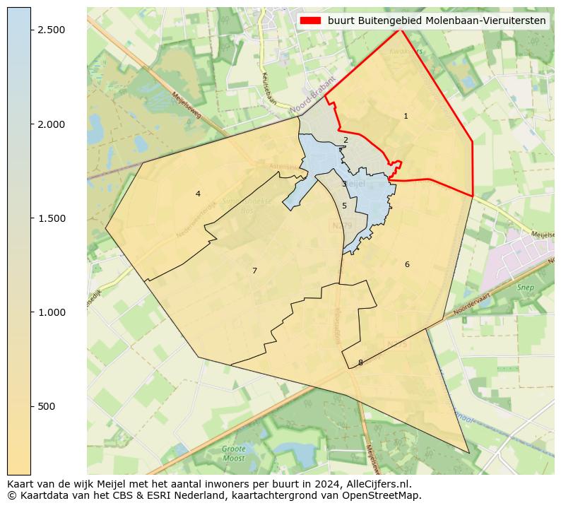 Kaart van de wijk Meijel met het aantal inwoners per buurt in 2024. Op deze pagina vind je veel informatie over inwoners (zoals de verdeling naar leeftijdsgroepen, gezinssamenstelling, geslacht, autochtoon of Nederlands met een immigratie achtergrond,...), woningen (aantallen, types, prijs ontwikkeling, gebruik, type eigendom,...) en méér (autobezit, energieverbruik,...)  op basis van open data van het Centraal Bureau voor de Statistiek en diverse andere bronnen!