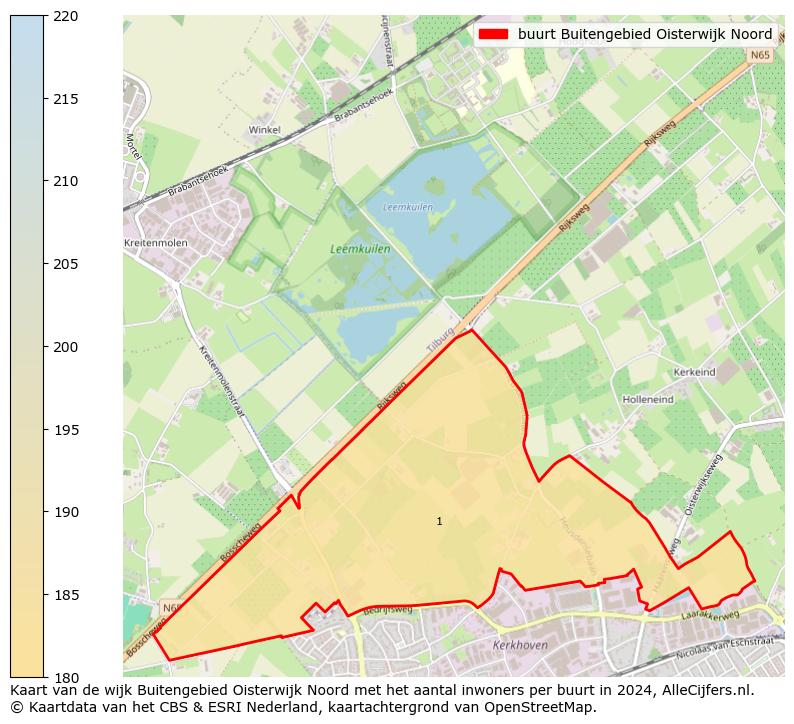 Kaart van de wijk Buitengebied Oisterwijk Noord met het aantal inwoners per buurt in 2024. Op deze pagina vind je veel informatie over inwoners (zoals de verdeling naar leeftijdsgroepen, gezinssamenstelling, geslacht, autochtoon of Nederlands met een immigratie achtergrond,...), woningen (aantallen, types, prijs ontwikkeling, gebruik, type eigendom,...) en méér (autobezit, energieverbruik,...)  op basis van open data van het centraal bureau voor de statistiek en diverse andere bronnen!