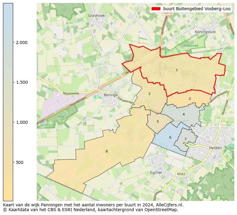 Kaart van de wijk Panningen met het aantal inwoners per buurt in 2024. Op deze pagina vind je veel informatie over inwoners (zoals de verdeling naar leeftijdsgroepen, gezinssamenstelling, geslacht, autochtoon of Nederlands met een immigratie achtergrond,...), woningen (aantallen, types, prijs ontwikkeling, gebruik, type eigendom,...) en méér (autobezit, energieverbruik,...)  op basis van open data van het Centraal Bureau voor de Statistiek en diverse andere bronnen!