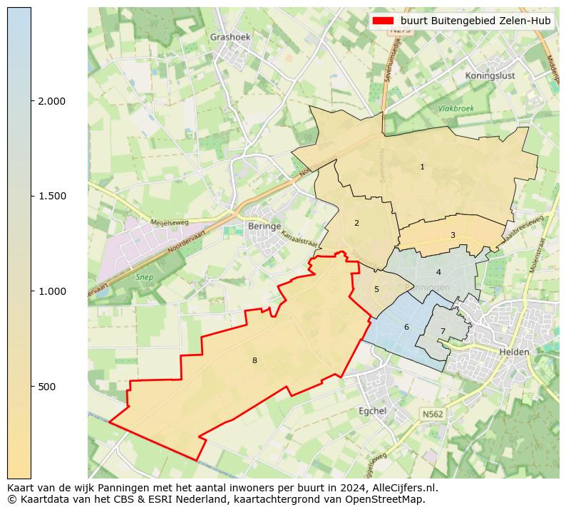 Kaart van de wijk Panningen met het aantal inwoners per buurt in 2024. Op deze pagina vind je veel informatie over inwoners (zoals de verdeling naar leeftijdsgroepen, gezinssamenstelling, geslacht, autochtoon of Nederlands met een immigratie achtergrond,...), woningen (aantallen, types, prijs ontwikkeling, gebruik, type eigendom,...) en méér (autobezit, energieverbruik,...)  op basis van open data van het Centraal Bureau voor de Statistiek en diverse andere bronnen!