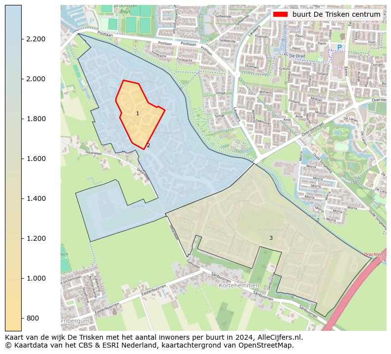 Kaart van de wijk De Trisken met het aantal inwoners per buurt in 2024. Op deze pagina vind je veel informatie over inwoners (zoals de verdeling naar leeftijdsgroepen, gezinssamenstelling, geslacht, autochtoon of Nederlands met een immigratie achtergrond,...), woningen (aantallen, types, prijs ontwikkeling, gebruik, type eigendom,...) en méér (autobezit, energieverbruik,...)  op basis van open data van het Centraal Bureau voor de Statistiek en diverse andere bronnen!