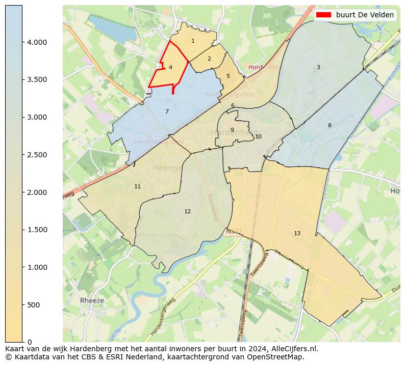 Kaart van de wijk Hardenberg met het aantal inwoners per buurt in 2024. Op deze pagina vind je veel informatie over inwoners (zoals de verdeling naar leeftijdsgroepen, gezinssamenstelling, geslacht, autochtoon of Nederlands met een immigratie achtergrond,...), woningen (aantallen, types, prijs ontwikkeling, gebruik, type eigendom,...) en méér (autobezit, energieverbruik,...)  op basis van open data van het Centraal Bureau voor de Statistiek en diverse andere bronnen!