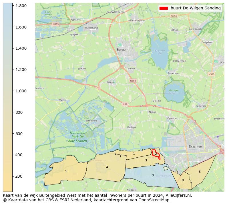 Kaart van de wijk Buitengebied West met het aantal inwoners per buurt in 2024. Op deze pagina vind je veel informatie over inwoners (zoals de verdeling naar leeftijdsgroepen, gezinssamenstelling, geslacht, autochtoon of Nederlands met een immigratie achtergrond,...), woningen (aantallen, types, prijs ontwikkeling, gebruik, type eigendom,...) en méér (autobezit, energieverbruik,...)  op basis van open data van het centraal bureau voor de statistiek en diverse andere bronnen!