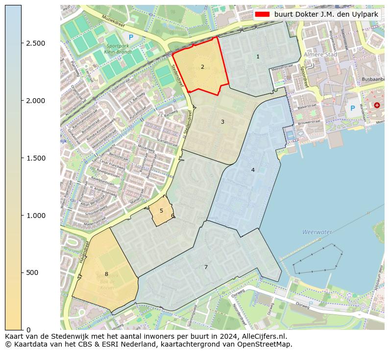 Kaart van de Stedenwijk met het aantal inwoners per buurt in 2024. Op deze pagina vind je veel informatie over inwoners (zoals de verdeling naar leeftijdsgroepen, gezinssamenstelling, geslacht, autochtoon of Nederlands met een immigratie achtergrond,...), woningen (aantallen, types, prijs ontwikkeling, gebruik, type eigendom,...) en méér (autobezit, energieverbruik,...)  op basis van open data van het centraal bureau voor de statistiek en diverse andere bronnen!