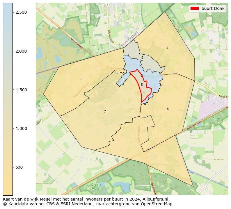 Kaart van de wijk Meijel met het aantal inwoners per buurt in 2024. Op deze pagina vind je veel informatie over inwoners (zoals de verdeling naar leeftijdsgroepen, gezinssamenstelling, geslacht, autochtoon of Nederlands met een immigratie achtergrond,...), woningen (aantallen, types, prijs ontwikkeling, gebruik, type eigendom,...) en méér (autobezit, energieverbruik,...)  op basis van open data van het Centraal Bureau voor de Statistiek en diverse andere bronnen!