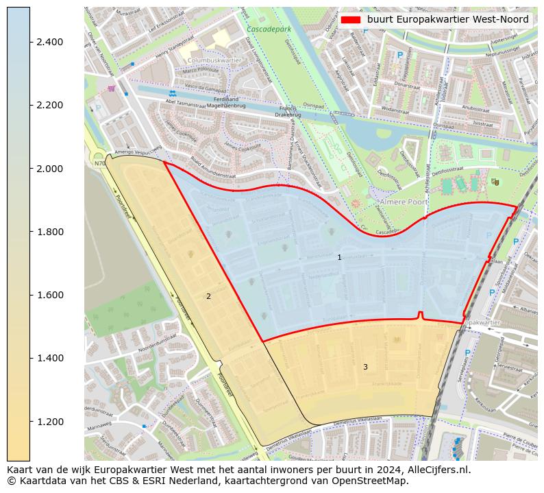 Kaart van de wijk Europakwartier West met het aantal inwoners per buurt in 2024. Op deze pagina vind je veel informatie over inwoners (zoals de verdeling naar leeftijdsgroepen, gezinssamenstelling, geslacht, autochtoon of Nederlands met een immigratie achtergrond,...), woningen (aantallen, types, prijs ontwikkeling, gebruik, type eigendom,...) en méér (autobezit, energieverbruik,...)  op basis van open data van het centraal bureau voor de statistiek en diverse andere bronnen!