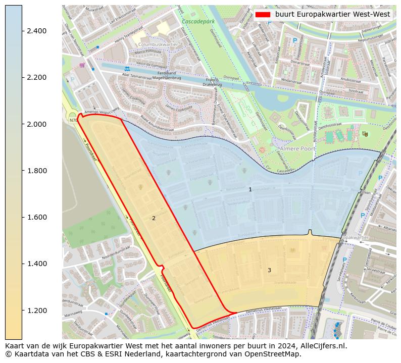 Kaart van de wijk Europakwartier West met het aantal inwoners per buurt in 2024. Op deze pagina vind je veel informatie over inwoners (zoals de verdeling naar leeftijdsgroepen, gezinssamenstelling, geslacht, autochtoon of Nederlands met een immigratie achtergrond,...), woningen (aantallen, types, prijs ontwikkeling, gebruik, type eigendom,...) en méér (autobezit, energieverbruik,...)  op basis van open data van het centraal bureau voor de statistiek en diverse andere bronnen!