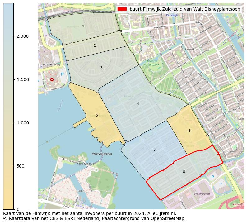 Kaart van de Filmwijk met het aantal inwoners per buurt in 2024. Op deze pagina vind je veel informatie over inwoners (zoals de verdeling naar leeftijdsgroepen, gezinssamenstelling, geslacht, autochtoon of Nederlands met een immigratie achtergrond,...), woningen (aantallen, types, prijs ontwikkeling, gebruik, type eigendom,...) en méér (autobezit, energieverbruik,...)  op basis van open data van het centraal bureau voor de statistiek en diverse andere bronnen!