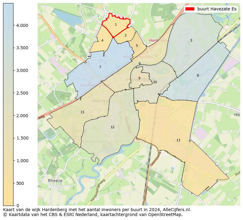 Kaart van de wijk Hardenberg met het aantal inwoners per buurt in 2024. Op deze pagina vind je veel informatie over inwoners (zoals de verdeling naar leeftijdsgroepen, gezinssamenstelling, geslacht, autochtoon of Nederlands met een immigratie achtergrond,...), woningen (aantallen, types, prijs ontwikkeling, gebruik, type eigendom,...) en méér (autobezit, energieverbruik,...)  op basis van open data van het centraal bureau voor de statistiek en diverse andere bronnen!