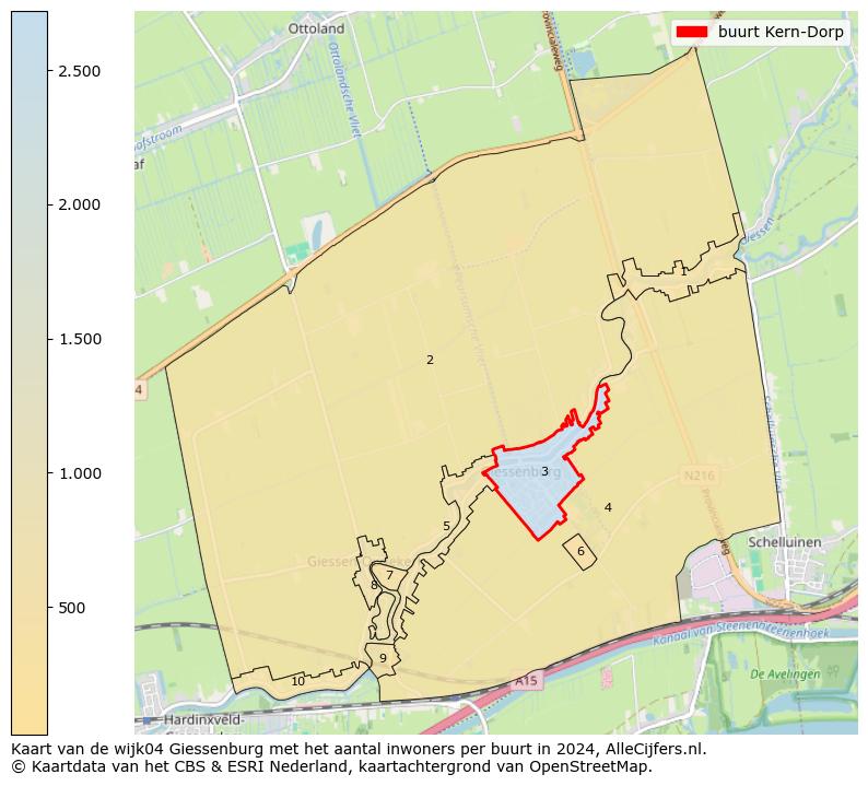 Kaart van de wijk04 Giessenburg met het aantal inwoners per buurt in 2024. Op deze pagina vind je veel informatie over inwoners (zoals de verdeling naar leeftijdsgroepen, gezinssamenstelling, geslacht, autochtoon of Nederlands met een immigratie achtergrond,...), woningen (aantallen, types, prijs ontwikkeling, gebruik, type eigendom,...) en méér (autobezit, energieverbruik,...)  op basis van open data van het centraal bureau voor de statistiek en diverse andere bronnen!