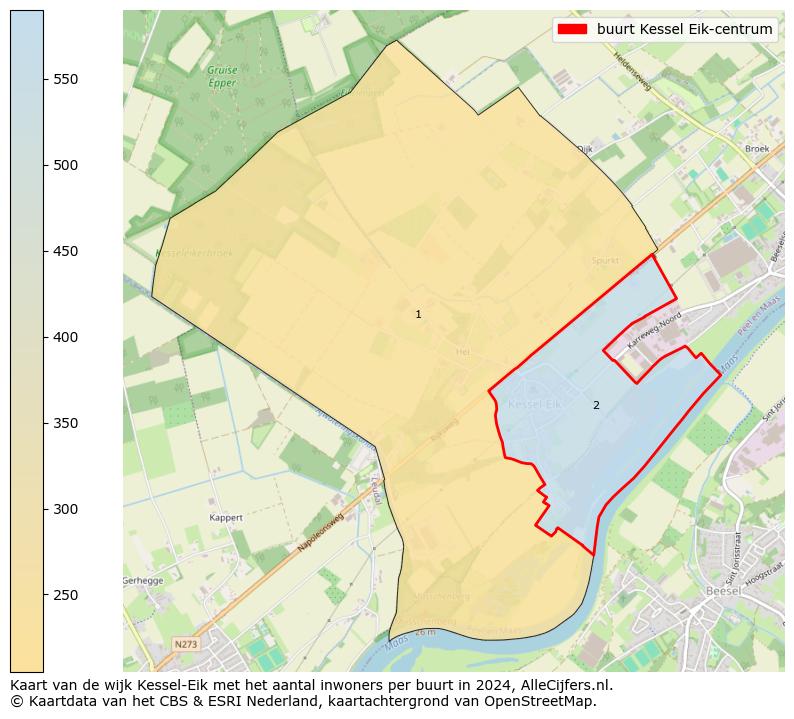 Kaart van de wijk Kessel-Eik met het aantal inwoners per buurt in 2024. Op deze pagina vind je veel informatie over inwoners (zoals de verdeling naar leeftijdsgroepen, gezinssamenstelling, geslacht, autochtoon of Nederlands met een immigratie achtergrond,...), woningen (aantallen, types, prijs ontwikkeling, gebruik, type eigendom,...) en méér (autobezit, energieverbruik,...)  op basis van open data van het Centraal Bureau voor de Statistiek en diverse andere bronnen!