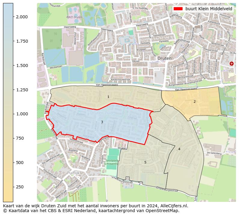 Kaart van de wijk Druten Zuid met het aantal inwoners per buurt in 2024. Op deze pagina vind je veel informatie over inwoners (zoals de verdeling naar leeftijdsgroepen, gezinssamenstelling, geslacht, autochtoon of Nederlands met een immigratie achtergrond,...), woningen (aantallen, types, prijs ontwikkeling, gebruik, type eigendom,...) en méér (autobezit, energieverbruik,...)  op basis van open data van het centraal bureau voor de statistiek en diverse andere bronnen!