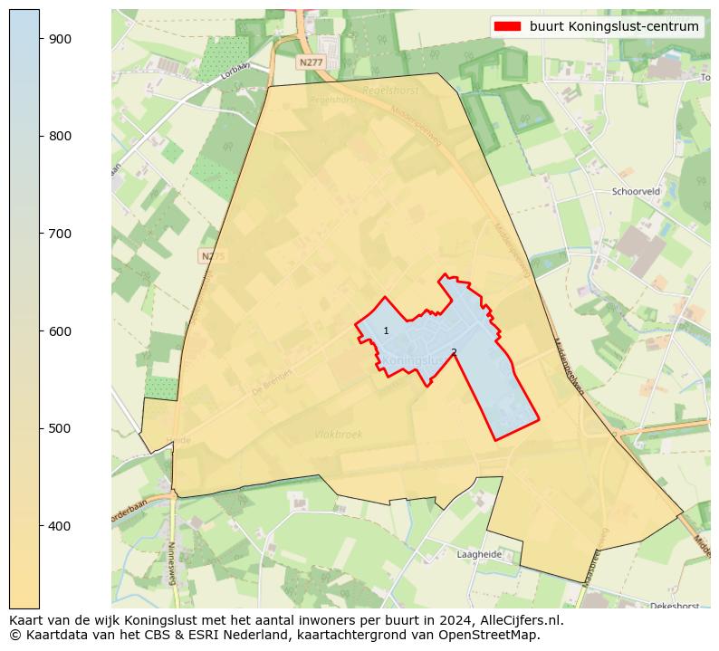 Kaart van de wijk Koningslust met het aantal inwoners per buurt in 2024. Op deze pagina vind je veel informatie over inwoners (zoals de verdeling naar leeftijdsgroepen, gezinssamenstelling, geslacht, autochtoon of Nederlands met een immigratie achtergrond,...), woningen (aantallen, types, prijs ontwikkeling, gebruik, type eigendom,...) en méér (autobezit, energieverbruik,...)  op basis van open data van het Centraal Bureau voor de Statistiek en diverse andere bronnen!