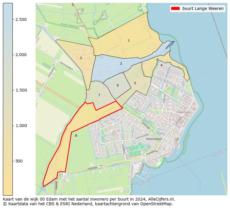 Kaart van de wijk 00 Edam met het aantal inwoners per buurt in 2024. Op deze pagina vind je veel informatie over inwoners (zoals de verdeling naar leeftijdsgroepen, gezinssamenstelling, geslacht, autochtoon of Nederlands met een immigratie achtergrond,...), woningen (aantallen, types, prijs ontwikkeling, gebruik, type eigendom,...) en méér (autobezit, energieverbruik,...)  op basis van open data van het Centraal Bureau voor de Statistiek en diverse andere bronnen!