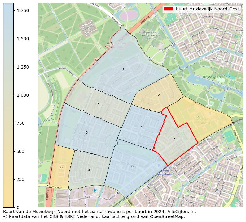 Kaart van de Muziekwijk Noord met het aantal inwoners per buurt in 2024. Op deze pagina vind je veel informatie over inwoners (zoals de verdeling naar leeftijdsgroepen, gezinssamenstelling, geslacht, autochtoon of Nederlands met een immigratie achtergrond,...), woningen (aantallen, types, prijs ontwikkeling, gebruik, type eigendom,...) en méér (autobezit, energieverbruik,...)  op basis van open data van het centraal bureau voor de statistiek en diverse andere bronnen!