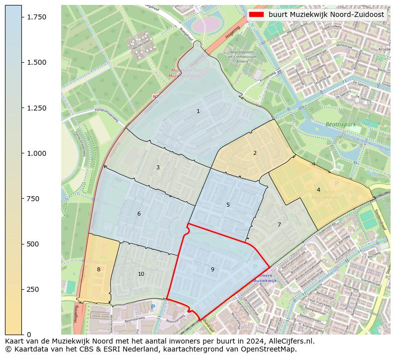 Kaart van de Muziekwijk Noord met het aantal inwoners per buurt in 2024. Op deze pagina vind je veel informatie over inwoners (zoals de verdeling naar leeftijdsgroepen, gezinssamenstelling, geslacht, autochtoon of Nederlands met een immigratie achtergrond,...), woningen (aantallen, types, prijs ontwikkeling, gebruik, type eigendom,...) en méér (autobezit, energieverbruik,...)  op basis van open data van het centraal bureau voor de statistiek en diverse andere bronnen!