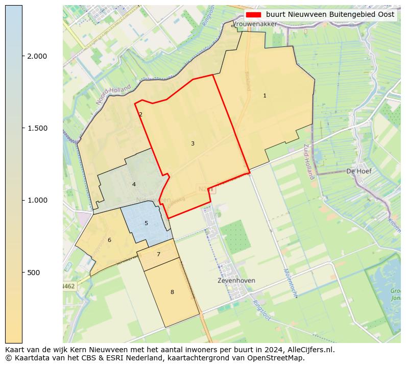 Kaart van de wijk Kern Nieuwveen met het aantal inwoners per buurt in 2024. Op deze pagina vind je veel informatie over inwoners (zoals de verdeling naar leeftijdsgroepen, gezinssamenstelling, geslacht, autochtoon of Nederlands met een immigratie achtergrond,...), woningen (aantallen, types, prijs ontwikkeling, gebruik, type eigendom,...) en méér (autobezit, energieverbruik,...)  op basis van open data van het Centraal Bureau voor de Statistiek en diverse andere bronnen!