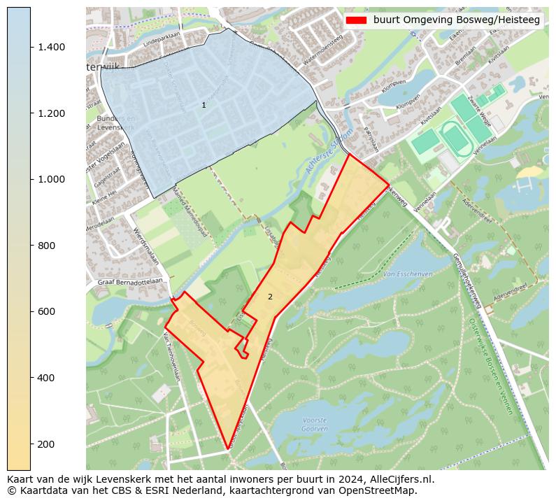 Kaart van de wijk Levenskerk met het aantal inwoners per buurt in 2024. Op deze pagina vind je veel informatie over inwoners (zoals de verdeling naar leeftijdsgroepen, gezinssamenstelling, geslacht, autochtoon of Nederlands met een immigratie achtergrond,...), woningen (aantallen, types, prijs ontwikkeling, gebruik, type eigendom,...) en méér (autobezit, energieverbruik,...)  op basis van open data van het centraal bureau voor de statistiek en diverse andere bronnen!