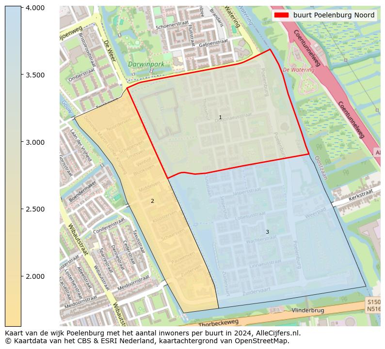 Kaart van de wijk Poelenburg met het aantal inwoners per buurt in 2024. Op deze pagina vind je veel informatie over inwoners (zoals de verdeling naar leeftijdsgroepen, gezinssamenstelling, geslacht, autochtoon of Nederlands met een immigratie achtergrond,...), woningen (aantallen, types, prijs ontwikkeling, gebruik, type eigendom,...) en méér (autobezit, energieverbruik,...)  op basis van open data van het centraal bureau voor de statistiek en diverse andere bronnen!