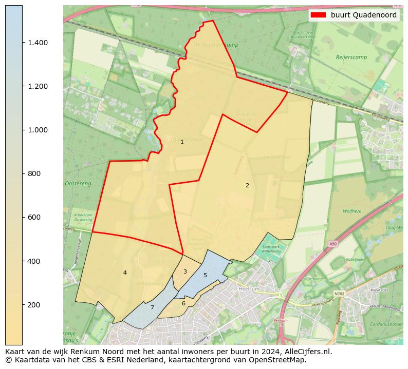 Kaart van de wijk Renkum Noord met het aantal inwoners per buurt in 2024. Op deze pagina vind je veel informatie over inwoners (zoals de verdeling naar leeftijdsgroepen, gezinssamenstelling, geslacht, autochtoon of Nederlands met een immigratie achtergrond,...), woningen (aantallen, types, prijs ontwikkeling, gebruik, type eigendom,...) en méér (autobezit, energieverbruik,...)  op basis van open data van het Centraal Bureau voor de Statistiek en diverse andere bronnen!