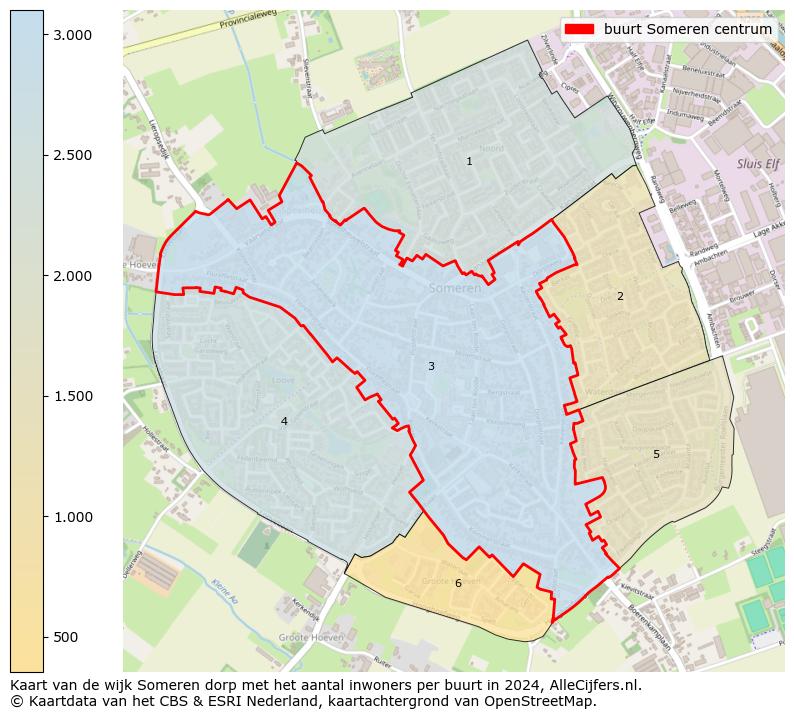 Kaart van de wijk Someren dorp met het aantal inwoners per buurt in 2024. Op deze pagina vind je veel informatie over inwoners (zoals de verdeling naar leeftijdsgroepen, gezinssamenstelling, geslacht, autochtoon of Nederlands met een immigratie achtergrond,...), woningen (aantallen, types, prijs ontwikkeling, gebruik, type eigendom,...) en méér (autobezit, energieverbruik,...)  op basis van open data van het Centraal Bureau voor de Statistiek en diverse andere bronnen!