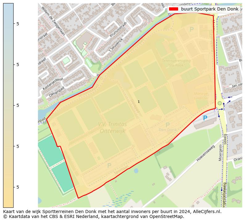 Kaart van de wijk Sportterreinen Den Donk met het aantal inwoners per buurt in 2024. Op deze pagina vind je veel informatie over inwoners (zoals de verdeling naar leeftijdsgroepen, gezinssamenstelling, geslacht, autochtoon of Nederlands met een immigratie achtergrond,...), woningen (aantallen, types, prijs ontwikkeling, gebruik, type eigendom,...) en méér (autobezit, energieverbruik,...)  op basis van open data van het centraal bureau voor de statistiek en diverse andere bronnen!