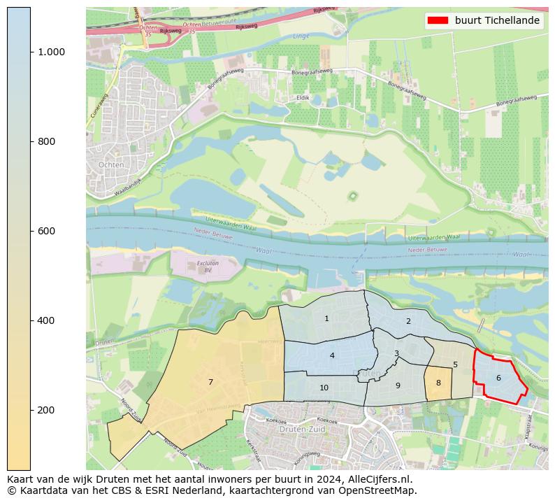 Kaart van de wijk Druten met het aantal inwoners per buurt in 2024. Op deze pagina vind je veel informatie over inwoners (zoals de verdeling naar leeftijdsgroepen, gezinssamenstelling, geslacht, autochtoon of Nederlands met een immigratie achtergrond,...), woningen (aantallen, types, prijs ontwikkeling, gebruik, type eigendom,...) en méér (autobezit, energieverbruik,...)  op basis van open data van het Centraal Bureau voor de Statistiek en diverse andere bronnen!