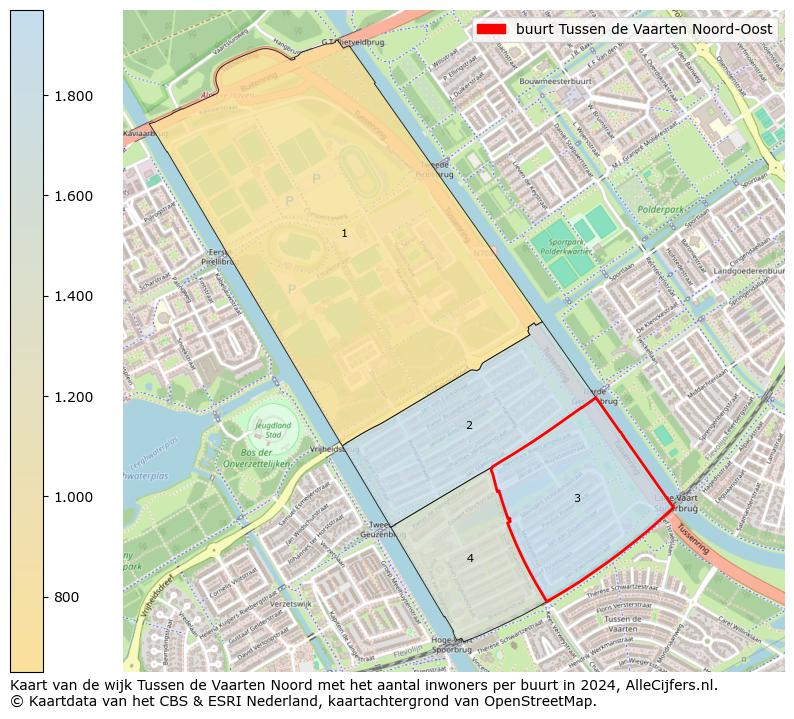 Kaart van de wijk Tussen de Vaarten Noord met het aantal inwoners per buurt in 2024. Op deze pagina vind je veel informatie over inwoners (zoals de verdeling naar leeftijdsgroepen, gezinssamenstelling, geslacht, autochtoon of Nederlands met een immigratie achtergrond,...), woningen (aantallen, types, prijs ontwikkeling, gebruik, type eigendom,...) en méér (autobezit, energieverbruik,...)  op basis van open data van het centraal bureau voor de statistiek en diverse andere bronnen!