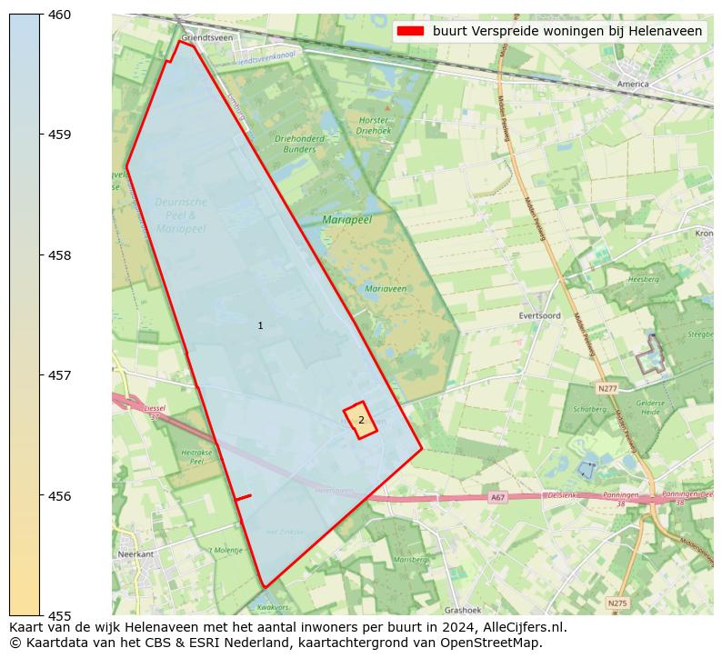 Kaart van de wijk Helenaveen met het aantal inwoners per buurt in 2024. Op deze pagina vind je veel informatie over inwoners (zoals de verdeling naar leeftijdsgroepen, gezinssamenstelling, geslacht, autochtoon of Nederlands met een immigratie achtergrond,...), woningen (aantallen, types, prijs ontwikkeling, gebruik, type eigendom,...) en méér (autobezit, energieverbruik,...)  op basis van open data van het centraal bureau voor de statistiek en diverse andere bronnen!