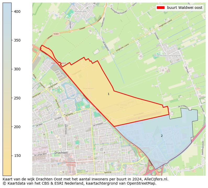 Kaart van de wijk Drachten Oost met het aantal inwoners per buurt in 2024. Op deze pagina vind je veel informatie over inwoners (zoals de verdeling naar leeftijdsgroepen, gezinssamenstelling, geslacht, autochtoon of Nederlands met een immigratie achtergrond,...), woningen (aantallen, types, prijs ontwikkeling, gebruik, type eigendom,...) en méér (autobezit, energieverbruik,...)  op basis van open data van het Centraal Bureau voor de Statistiek en diverse andere bronnen!