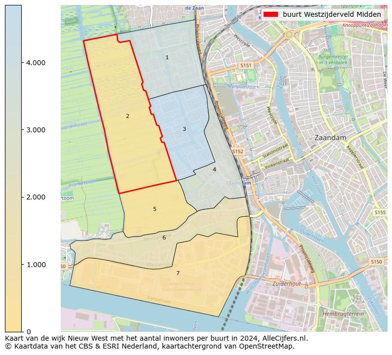 Kaart van de wijk Nieuw West met het aantal inwoners per buurt in 2024. Op deze pagina vind je veel informatie over inwoners (zoals de verdeling naar leeftijdsgroepen, gezinssamenstelling, geslacht, autochtoon of Nederlands met een immigratie achtergrond,...), woningen (aantallen, types, prijs ontwikkeling, gebruik, type eigendom,...) en méér (autobezit, energieverbruik,...)  op basis van open data van het Centraal Bureau voor de Statistiek en diverse andere bronnen!