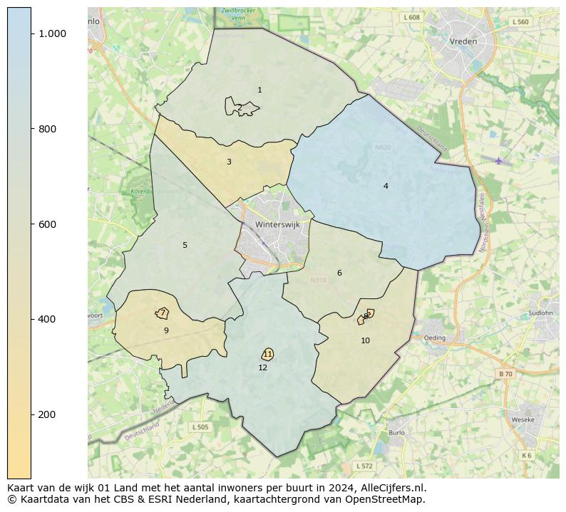 Kaart van de wijk 01 Land met het aantal inwoners per buurt in 2024. Op deze pagina vind je veel informatie over inwoners (zoals de verdeling naar leeftijdsgroepen, gezinssamenstelling, geslacht, autochtoon of Nederlands met een immigratie achtergrond,...), woningen (aantallen, types, prijs ontwikkeling, gebruik, type eigendom,...) en méér (autobezit, energieverbruik,...)  op basis van open data van het Centraal Bureau voor de Statistiek en diverse andere bronnen!