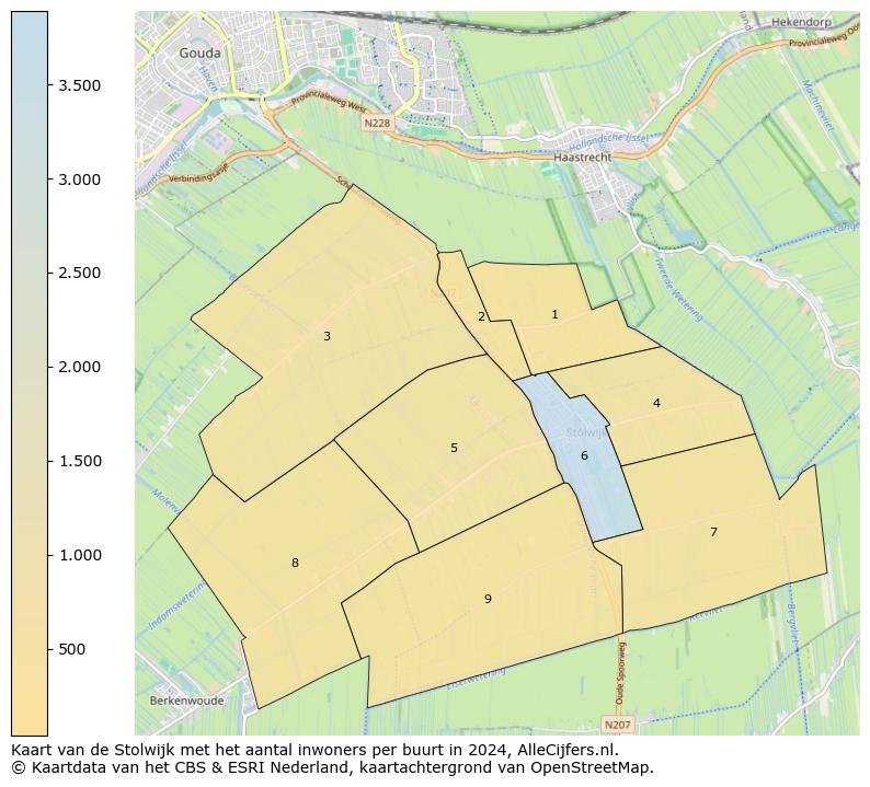 Kaart van de Stolwijk met het aantal inwoners per buurt in 2024. Op deze pagina vind je veel informatie over inwoners (zoals de verdeling naar leeftijdsgroepen, gezinssamenstelling, geslacht, autochtoon of Nederlands met een immigratie achtergrond,...), woningen (aantallen, types, prijs ontwikkeling, gebruik, type eigendom,...) en méér (autobezit, energieverbruik,...)  op basis van open data van het centraal bureau voor de statistiek en diverse andere bronnen!