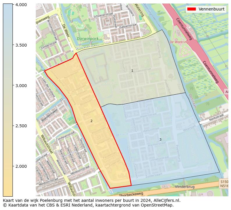 Kaart van de wijk Poelenburg met het aantal inwoners per buurt in 2024. Op deze pagina vind je veel informatie over inwoners (zoals de verdeling naar leeftijdsgroepen, gezinssamenstelling, geslacht, autochtoon of Nederlands met een immigratie achtergrond,...), woningen (aantallen, types, prijs ontwikkeling, gebruik, type eigendom,...) en méér (autobezit, energieverbruik,...)  op basis van open data van het centraal bureau voor de statistiek en diverse andere bronnen!