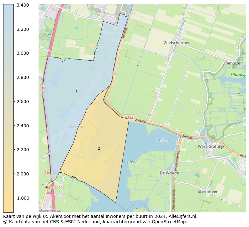 Kaart van de wijk 05 Akersloot met het aantal inwoners per buurt in 2024. Op deze pagina vind je veel informatie over inwoners (zoals de verdeling naar leeftijdsgroepen, gezinssamenstelling, geslacht, autochtoon of Nederlands met een immigratie achtergrond,...), woningen (aantallen, types, prijs ontwikkeling, gebruik, type eigendom,...) en méér (autobezit, energieverbruik,...)  op basis van open data van het centraal bureau voor de statistiek en diverse andere bronnen!