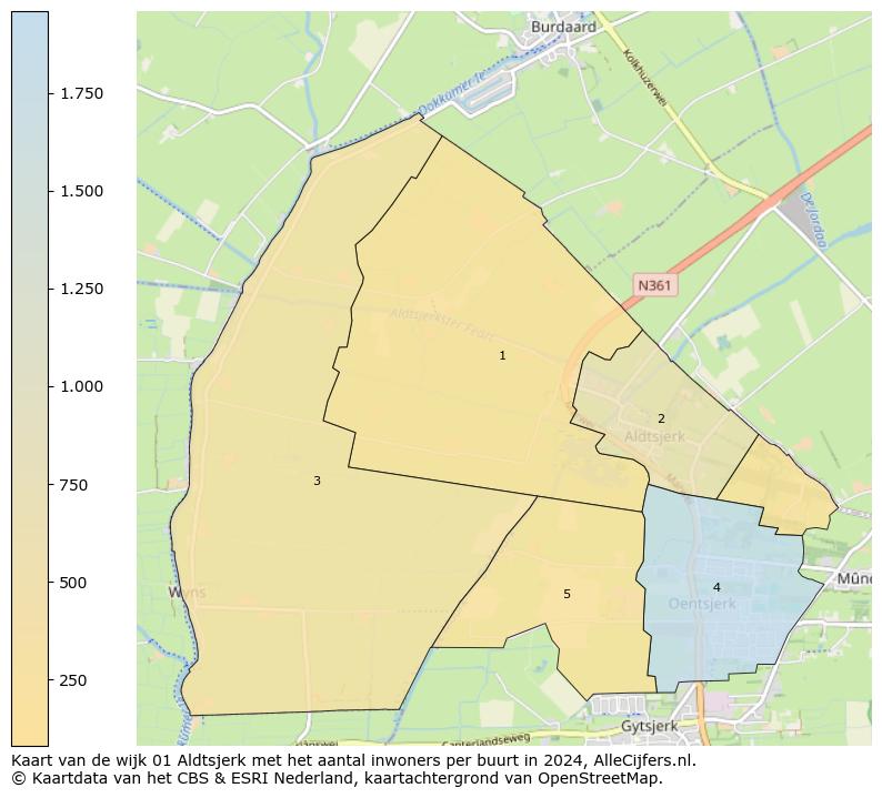 Kaart van de wijk 01 Aldtsjerk met het aantal inwoners per buurt in 2024. Op deze pagina vind je veel informatie over inwoners (zoals de verdeling naar leeftijdsgroepen, gezinssamenstelling, geslacht, autochtoon of Nederlands met een immigratie achtergrond,...), woningen (aantallen, types, prijs ontwikkeling, gebruik, type eigendom,...) en méér (autobezit, energieverbruik,...)  op basis van open data van het centraal bureau voor de statistiek en diverse andere bronnen!