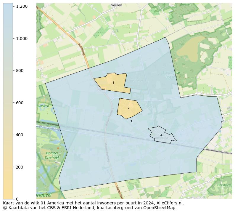 Kaart van de wijk 01 America met het aantal inwoners per buurt in 2024. Op deze pagina vind je veel informatie over inwoners (zoals de verdeling naar leeftijdsgroepen, gezinssamenstelling, geslacht, autochtoon of Nederlands met een immigratie achtergrond,...), woningen (aantallen, types, prijs ontwikkeling, gebruik, type eigendom,...) en méér (autobezit, energieverbruik,...)  op basis van open data van het centraal bureau voor de statistiek en diverse andere bronnen!