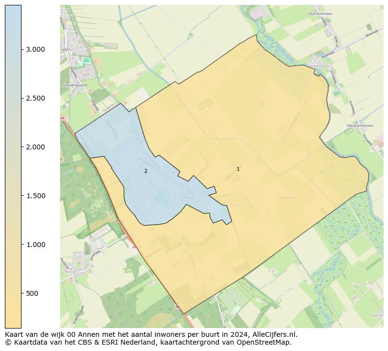 Kaart van de wijk 00 Annen met het aantal inwoners per buurt in 2024. Op deze pagina vind je veel informatie over inwoners (zoals de verdeling naar leeftijdsgroepen, gezinssamenstelling, geslacht, autochtoon of Nederlands met een immigratie achtergrond,...), woningen (aantallen, types, prijs ontwikkeling, gebruik, type eigendom,...) en méér (autobezit, energieverbruik,...)  op basis van open data van het centraal bureau voor de statistiek en diverse andere bronnen!