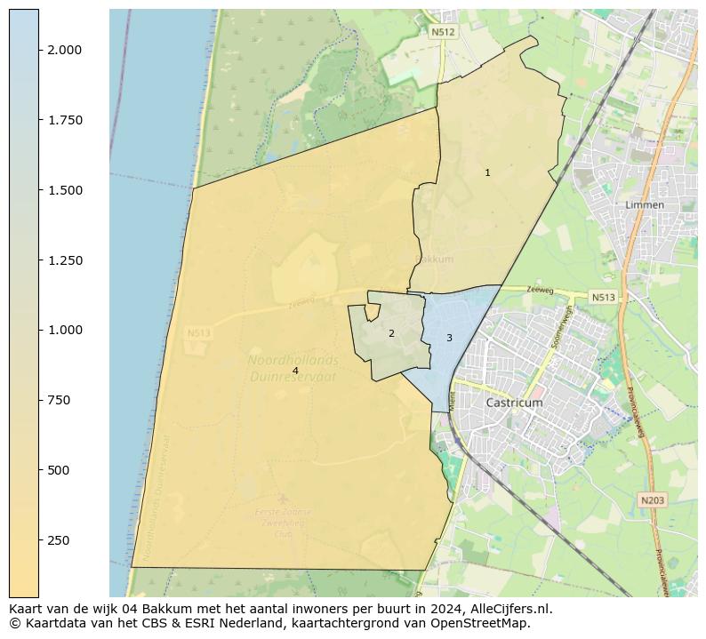 Kaart van de wijk 04 Bakkum met het aantal inwoners per buurt in 2024. Op deze pagina vind je veel informatie over inwoners (zoals de verdeling naar leeftijdsgroepen, gezinssamenstelling, geslacht, autochtoon of Nederlands met een immigratie achtergrond,...), woningen (aantallen, types, prijs ontwikkeling, gebruik, type eigendom,...) en méér (autobezit, energieverbruik,...)  op basis van open data van het centraal bureau voor de statistiek en diverse andere bronnen!