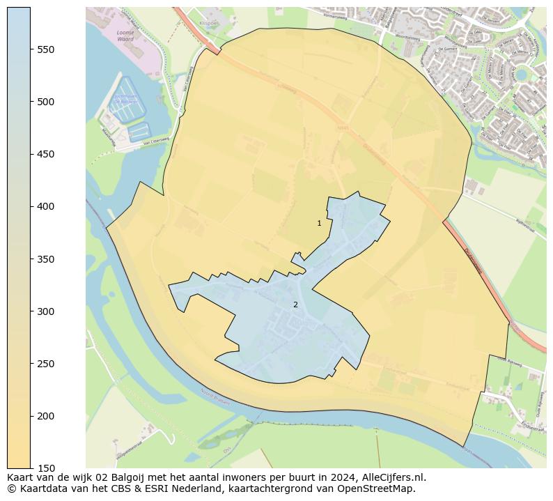 Kaart van de wijk 02 Balgoij met het aantal inwoners per buurt in 2024. Op deze pagina vind je veel informatie over inwoners (zoals de verdeling naar leeftijdsgroepen, gezinssamenstelling, geslacht, autochtoon of Nederlands met een immigratie achtergrond,...), woningen (aantallen, types, prijs ontwikkeling, gebruik, type eigendom,...) en méér (autobezit, energieverbruik,...)  op basis van open data van het centraal bureau voor de statistiek en diverse andere bronnen!