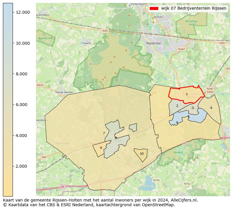 Kaart van de gemeente Rijssen-Holten met het aantal inwoners per wijk in 2024. Op deze pagina vind je veel informatie over inwoners (zoals de verdeling naar leeftijdsgroepen, gezinssamenstelling, geslacht, autochtoon of Nederlands met een immigratie achtergrond,...), woningen (aantallen, types, prijs ontwikkeling, gebruik, type eigendom,...) en méér (autobezit, energieverbruik,...)  op basis van open data van het centraal bureau voor de statistiek en diverse andere bronnen!