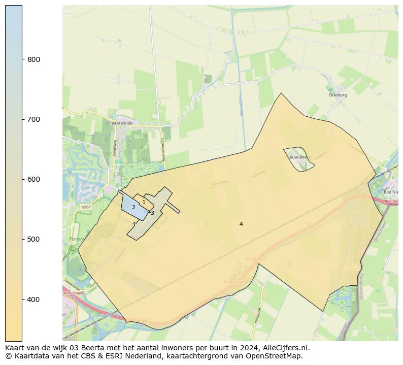 Kaart van de wijk 03 Beerta met het aantal inwoners per buurt in 2024. Op deze pagina vind je veel informatie over inwoners (zoals de verdeling naar leeftijdsgroepen, gezinssamenstelling, geslacht, autochtoon of Nederlands met een immigratie achtergrond,...), woningen (aantallen, types, prijs ontwikkeling, gebruik, type eigendom,...) en méér (autobezit, energieverbruik,...)  op basis van open data van het Centraal Bureau voor de Statistiek en diverse andere bronnen!